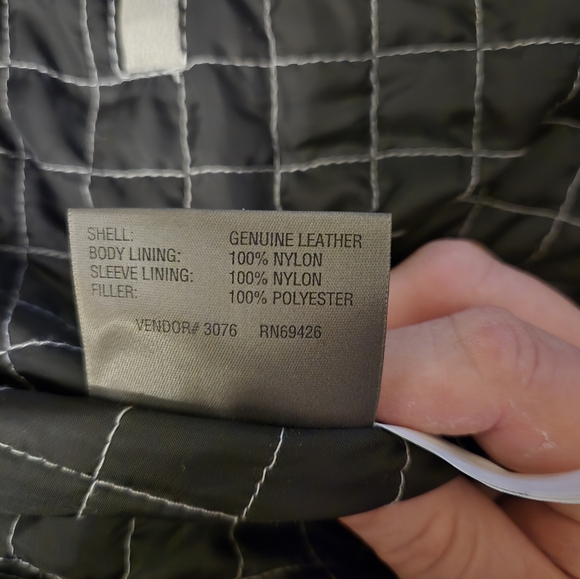 Gray Leather Jacket with Zipper Details - Picture 4 of 4